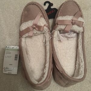 Bongo Women's Casual Moccasin Slipper Tan Faux Fur Size L 8-9